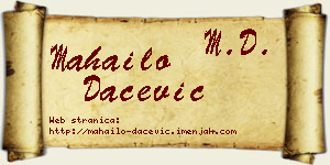 Mahailo Dačević vizit kartica